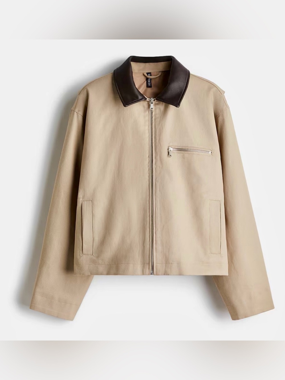 H&M Coated-collar twill jacket